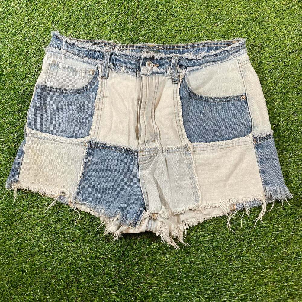 Wild Fable Highest Rise Cutoff Shorts Size 10 Patchwork